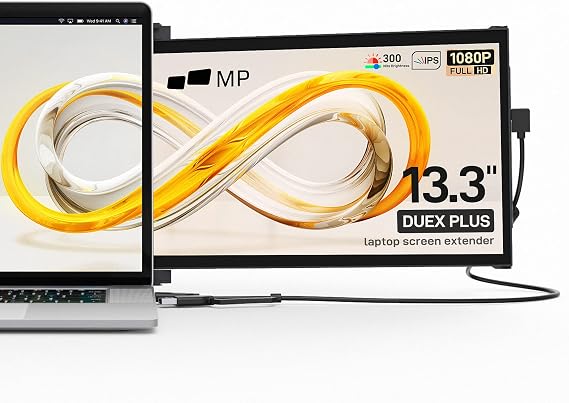 Portable Monitor for Laptops, New Mobile Pixels Duex Plus 13.3" Full HD IPS Dual Laptop Monitor, USB C/USB A Plug and Play Laptop Screen Extender,Windows/Mac/Android/Switch Compatible (Duex Plus)