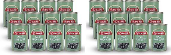 The Mill Çekirdeksiz Siyah Zeytin Teneke (24'li Paket) - Süzme Ağırlık: 100 g - 361-400 adet/kg - Çekirdeksiz - Salamura - Kuzey Ege Bölgesi Zeytinleri - Vitamin ve Antioksidanca Zengin