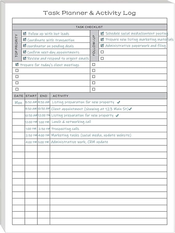 A4 Daily Planner Pad, ADHD Task Management