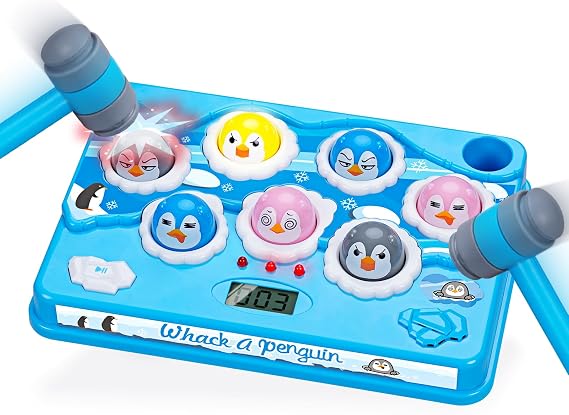 FS Pound-A-Penguin Game, Interactive Pounding Toy, Screen-Free Kids Game 3+