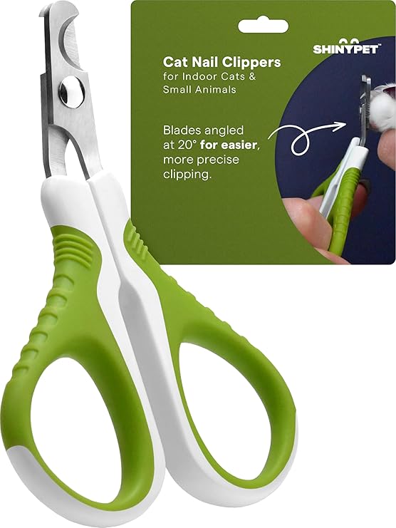 Pet Nail Clippers for Indoor Cats & Small Animals - Precision Angled Blades & Steady Grip - Ideal for Kittens Tiny Dogs Rabbits Birds - Nail Trimmer & Claw Scissors for Home Grooming - eBook + App