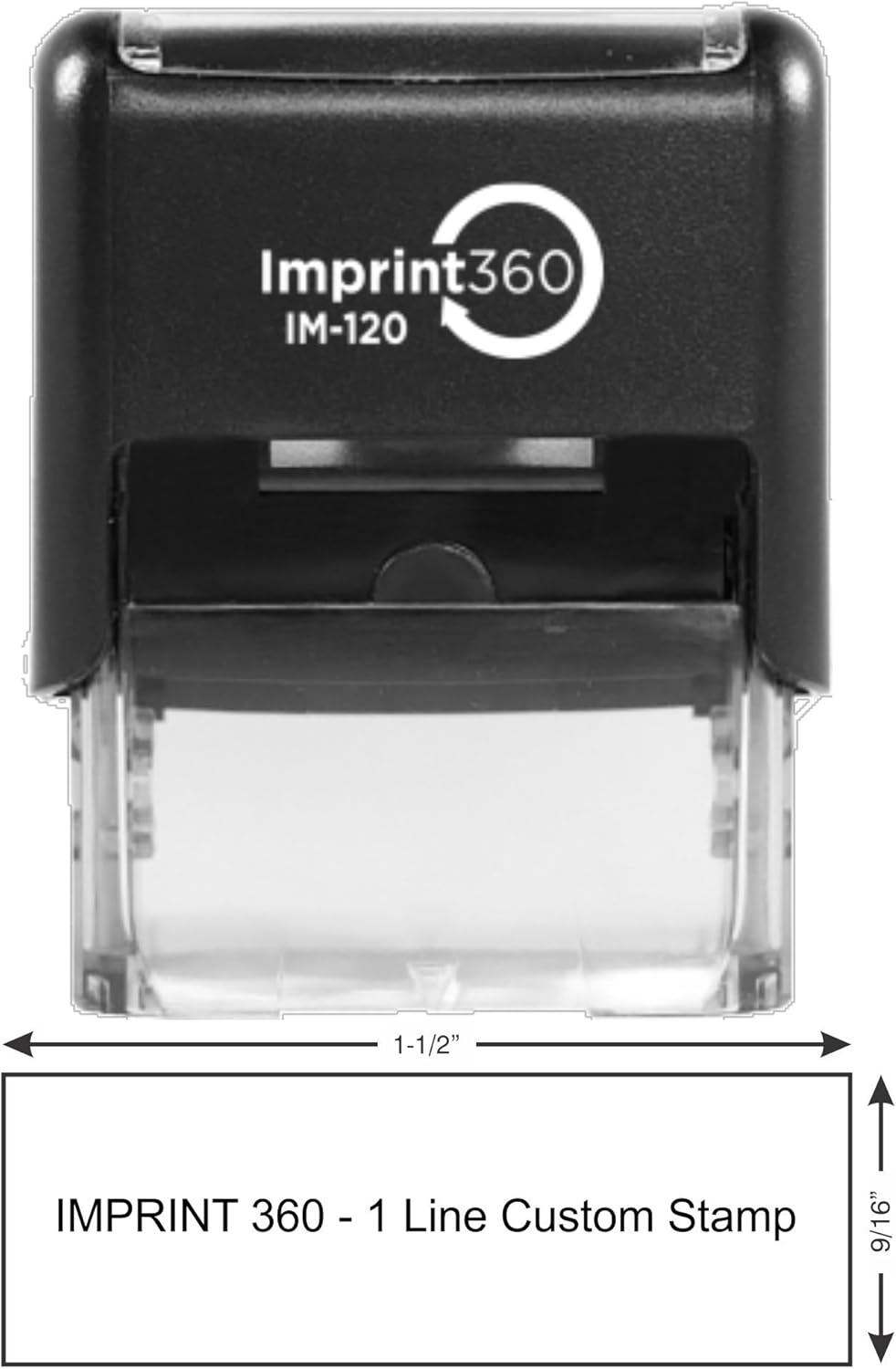 One Line Custom Rubber Stamp Black