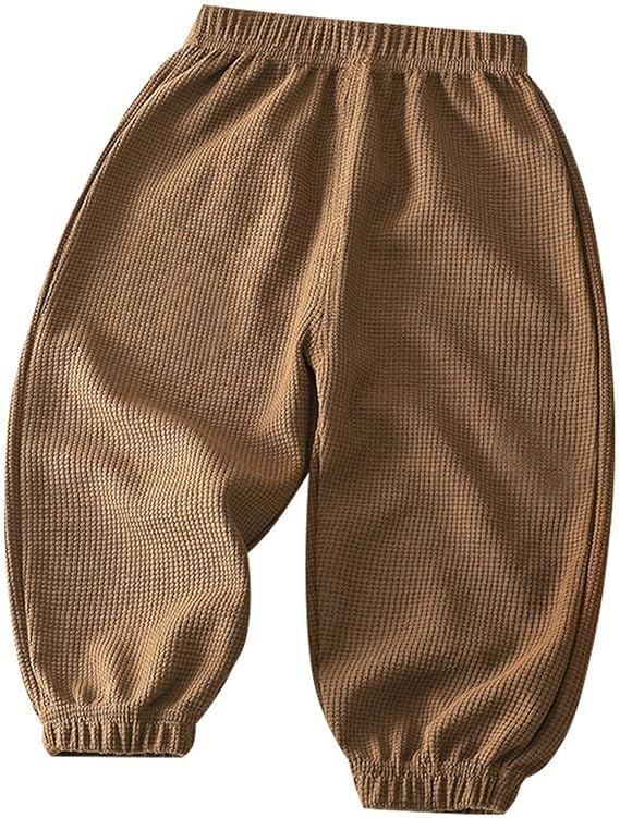 Toddler Baby Boy Girl Waffle Knit Bubble Pants Kids Casual Sweatpants Elastic Waist Long Bloomers Trousers 3M-8T