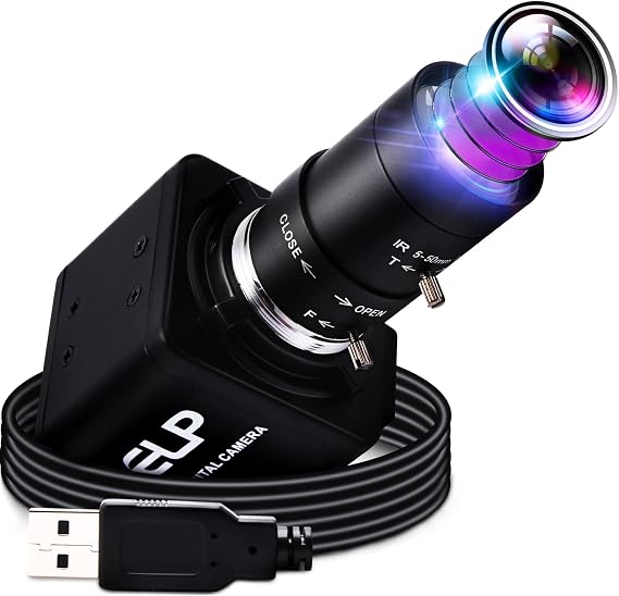 4K USB Camera Manual Zoom Webcam 2.8-12mm 4X Zoom Variable Focus PC Camera