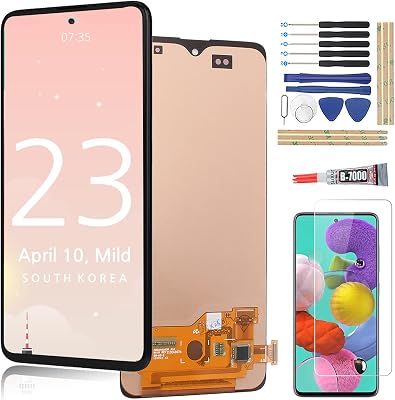 LCD Display for Samsung Galaxy A51 A515 A515U1 A515U SM-A515FDSN SM-A515W Screen Replacement Touch Screen Digitizer Assembly with Repair Tools