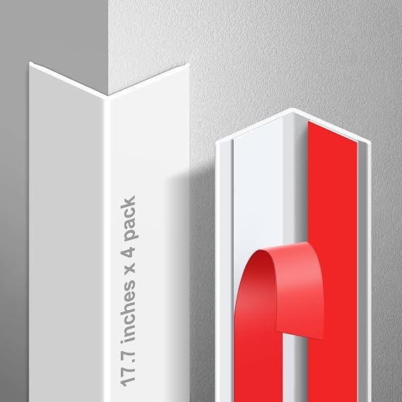 Magicheap 4 Pack Wall Corner Protector, 17.7in x 1.18in, White