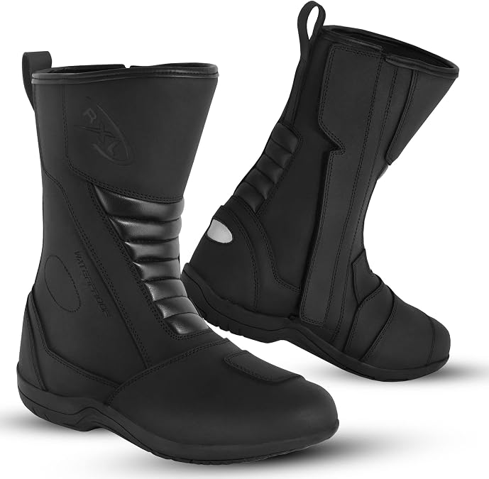 Motocross Boots Men Leather Motorcycle Shoes with Rubber Sole Men's Protective Leather Rider Motorbike Boots CE Approved.