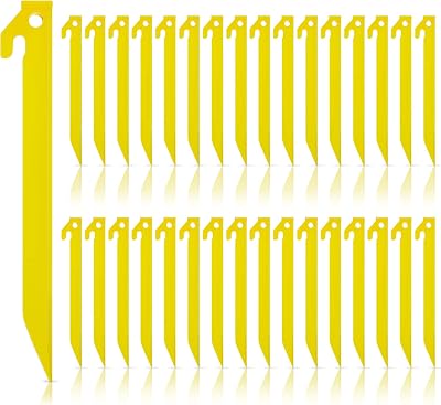 Deekin Plastic Tent Stakes 9 Inch Heavy Duty Tent Pegs Spike Hook Stakes for Summer Beach Garden Decorations Camping Outdoor Lawn Tarp