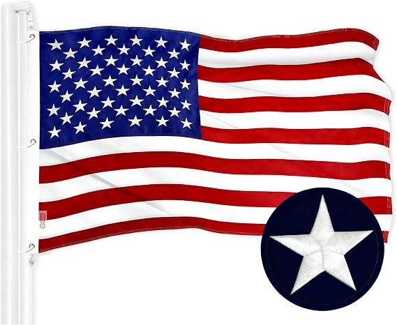 G128 American USA Flag | 6x10 Ft | ToughWeave Series Embroidered 300D Polyester | Country Flag, Embroidered Stars, Sewn Stripes, Indoor/Outdoor, Brass Grommets