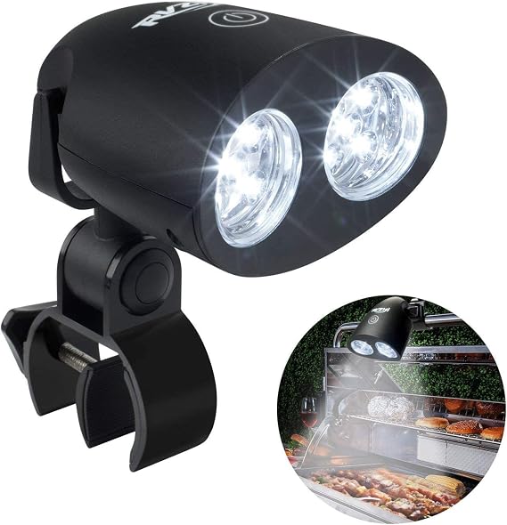 Grill Light BBQ Accessories: Upgraded 10 LEDs Bright Outdoor Grill Light - Dad Gifts for Fathers Day Mens Gifts for Husband - Flexible Rotation Adjustable C-clamp Smoker Grilling Accessories