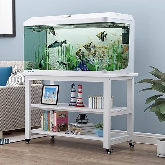 Fish Tank Stand,20-29 Gallon Metal Aquarium Stand With Wheels,double Layer Rolling Breeder Tank Stands,turtle Tank Terrariums Tank Breeder Reptile Tank Stand For Home Office Without Fish Tank