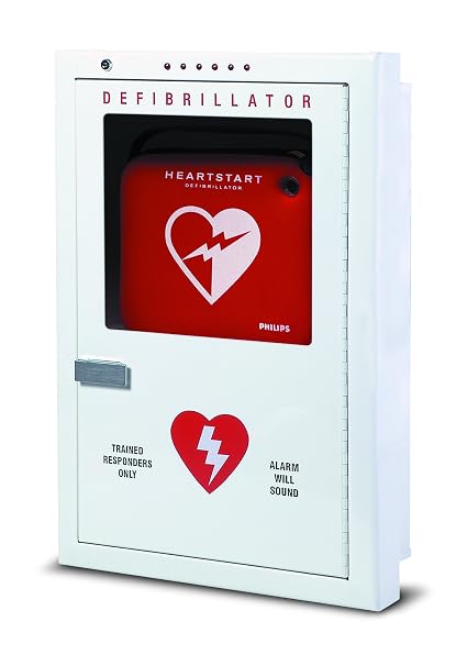 Philips HeartStart Semi-Recessed Defibrillator Cabinet, Beige, 16.5" W x 24.5" H x 2.5" D, PFE7023D (AED sold separately)