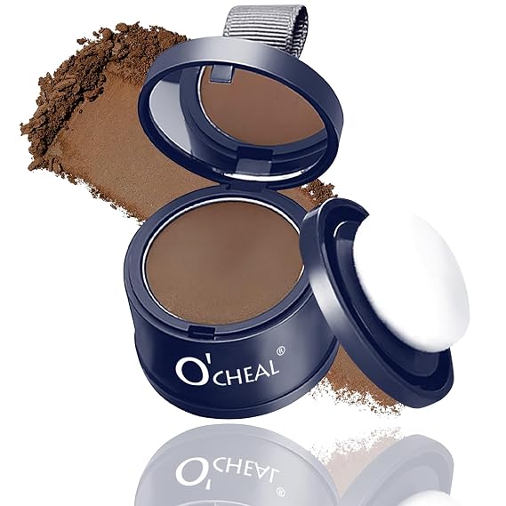 O'CHEAL Light Brown Hairline Powder for Men&Women Hair Root Cover Up Powder | Hair Loss Cover Up Powder, Hair Fibers for Thinning Hair, Instantly Root Touch Up for Gray Hair Coverage, Hair Shadow Powder