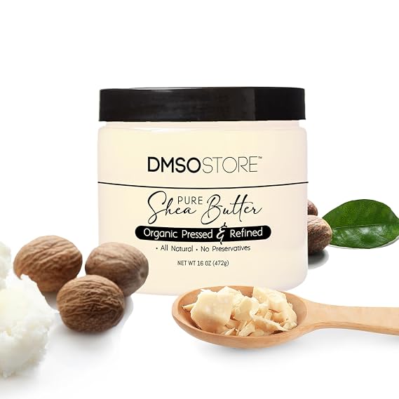 DMSOSTORE Refined Shea Butter Unscented 16 oz 100% Pure African Shea Butter for Hair & Skin Deep Moisturizer for Face & Body DIY Whipped Body Butter, Soap & Lip Balm