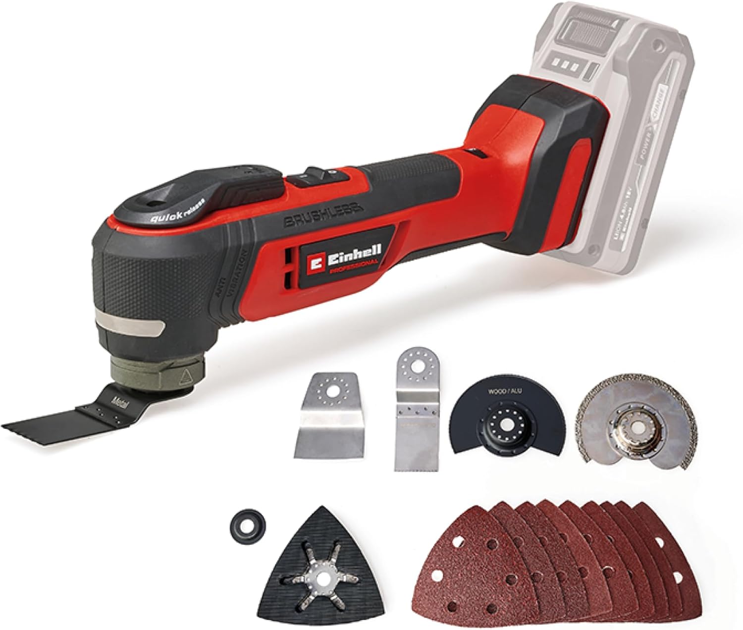 Einhell Professional Cordless Scratching Machine TP-MG 18 Li BL-Solo Power X-Change 18V, 3 functions, magnetic tool holder, accessories included, battery not included - 4465190