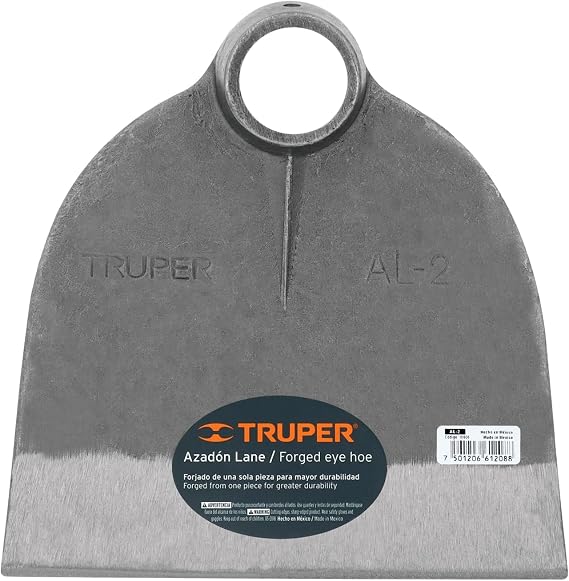 Truper Lane No. 2 Field Hoe Head, 2 lb Forged Steel, Heavy-Duty Replacement Hoe Head for Agriculture and Landscaping (Model AL-2/10606)