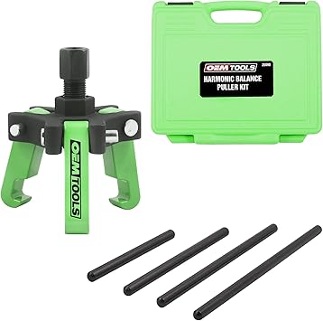 OEMTOOLS 25090 Harmonic Balancer Puller Kit, Adjustable 3-Jaw Puller Fits Most Late Model Vehicles, Forcing Screw Fits a 3/8 Square Drive, Includes 4 Forcing Rods