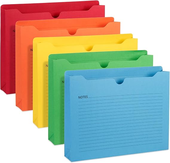 Blue Summit Supplies 25 Expandable File Folders, Letter Size, 2", Lined