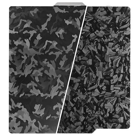 Camouflage+Black Forged Carbon Bambulabs X1/P1/P2/X2/A1 Plate 257x257mm