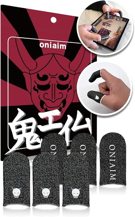 鬼エイム OniAim Oyun Parmak Kolları Yüksek Hassasiyetli Gümüş Fiber Mobil Oyun Başparmak Kılıfları FPS, Ses Oyunları, PUBG Anti-Sweat 6'lı Paket DemonSleeves (Beyaz)