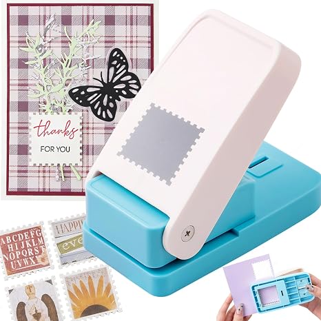 stamp puncher, 1.5 inch large square stamp puncher, stamp puncher square, paper punch for craft paper punch stamp cutter hole punch craft punch for paper craft DIY project