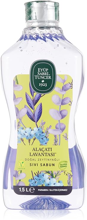 Eyüp Sabri Tuncer Doğal Zeytinyağlı Sıvı Sabun Alaçati Lavantasi 1,5 L Pet Şişe (1 x 1500 ml)