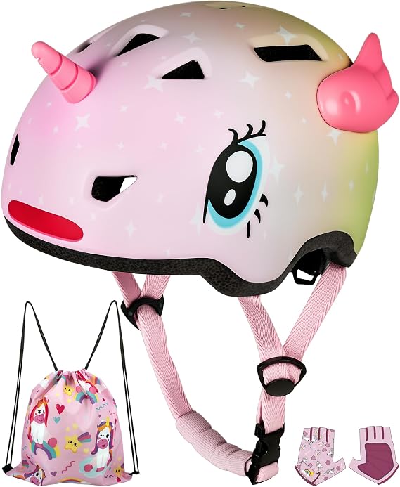 Toddler Helmet, Kids Bike Helmet, Adjustable 3 Sizes for Infant Baby Ages 0-2 2-5 5-8 with Unicorn, Dinosaur, Shark Designs,Boys Girls Bike Helmet for Multi-Sport