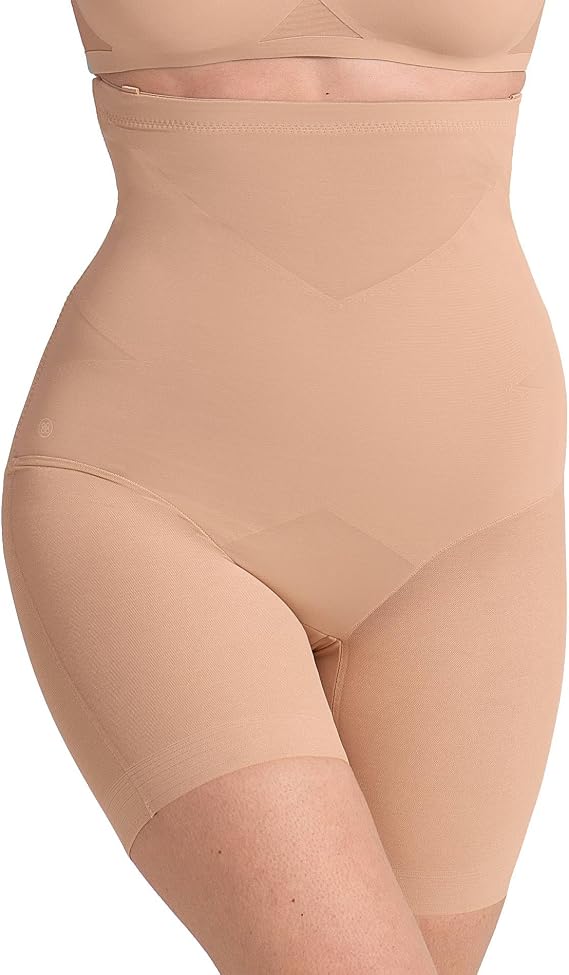 HONEYLOVE Shapewear for Women - SuperPower Shorts High Compression - Tummy Control Underwear - Sand - L