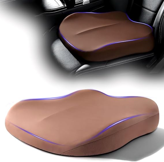 Adult Booster seat for car, Soft Non-Slip, Effectively Increase The Field of View by 10cm/ 3.9in, for Car Office Home(Brown)