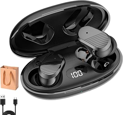 Echolabs Ear Buds 2024 Edition, Wireless Earbuds, Audio Ear Buds 2024 Edition, Sports Waterproof Bluetooth Headset, LED Power Display Black