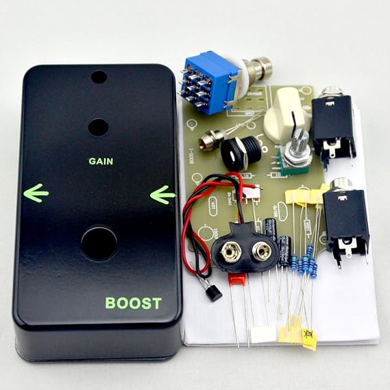 LANDTONE DIY Vintage Booster Guitar Effects Pedal Clean Boost True Bypass Metal Stompbox Kit Black