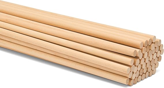Dowel Rods Wood Sticks Wooden Dowel Rods 1/4 x 36 Inch Unfinished Hardwood Sticks for Crafts and DIYers 10 Pieces by Woodpeckers