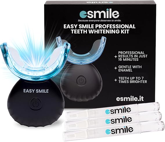 ESMILE Teeth Whitening Kit with 16 LED Light – Professional Home Whitening System for Sensitive Teeth – Fast Stain Removal, Enamel Safe, Includes Whitening Gel