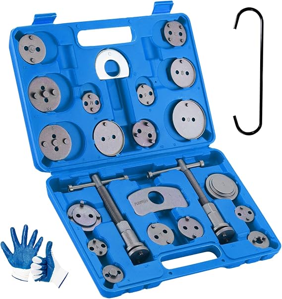 Brake Caliper Compression Tool 24-Piece Heavy Duty Disc Brake Piston Caliper Compressor Rewind Tool