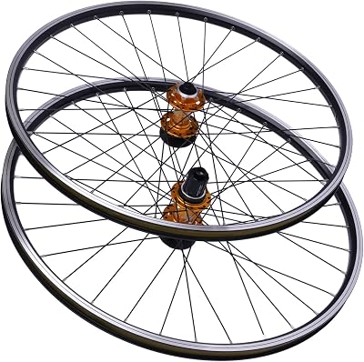 27.5 Inch Wheelset, Aluminum Alloy Bike Wheels, Rim Disc Brake Mountain Bike Wheelset with Quick Release Lever and Spokes, Front Rear Mountain Bike Wheels Black