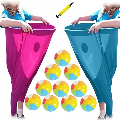Granny Pants Yard Game Set Outdoor for Adults Kids, Giant Pants Outdoor Game Sets with Bouncy Balls and Pump, Big Field Day Family Recreational Reunion Tossing Games A