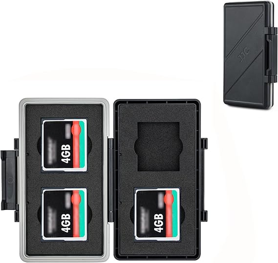 4 Slots CF Card Holder, Water-Resistance Anti-Shock Compact Flash Card Case Storage for Canon 400D 350D 50D 40D 30D 7D Mark II 7D 5DS R 5D Mark IV III II 1D Mark II Nikon D810 D800