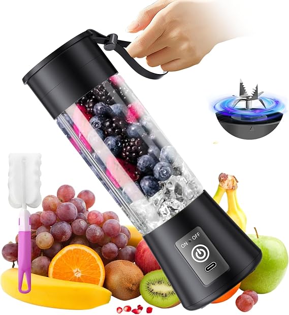 Portable Blender for Smoothie & Shakes - Upgraded Rechargeable Personal Size Blender, 380ml BPA Free Juice Cup & High Speed of 20,000 Rpm, Suit for Sports/Office/Home/Travel, Mother's Day