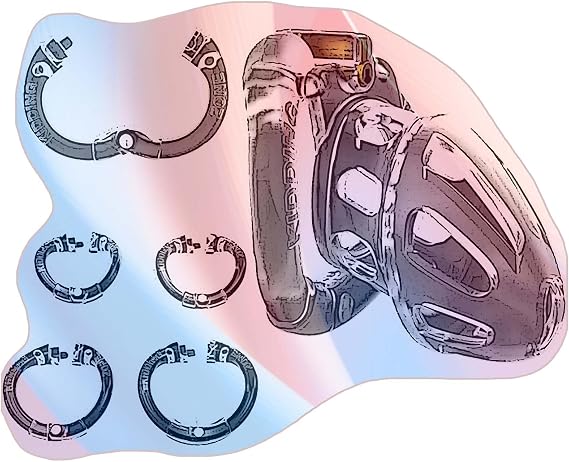 Male Protective Cage Fitness Accessories, Open Ring Design with 4 Size Rings and Invisible Lock -A49CCUS (TransparentOther Same Style Product is Cheaper, Long)