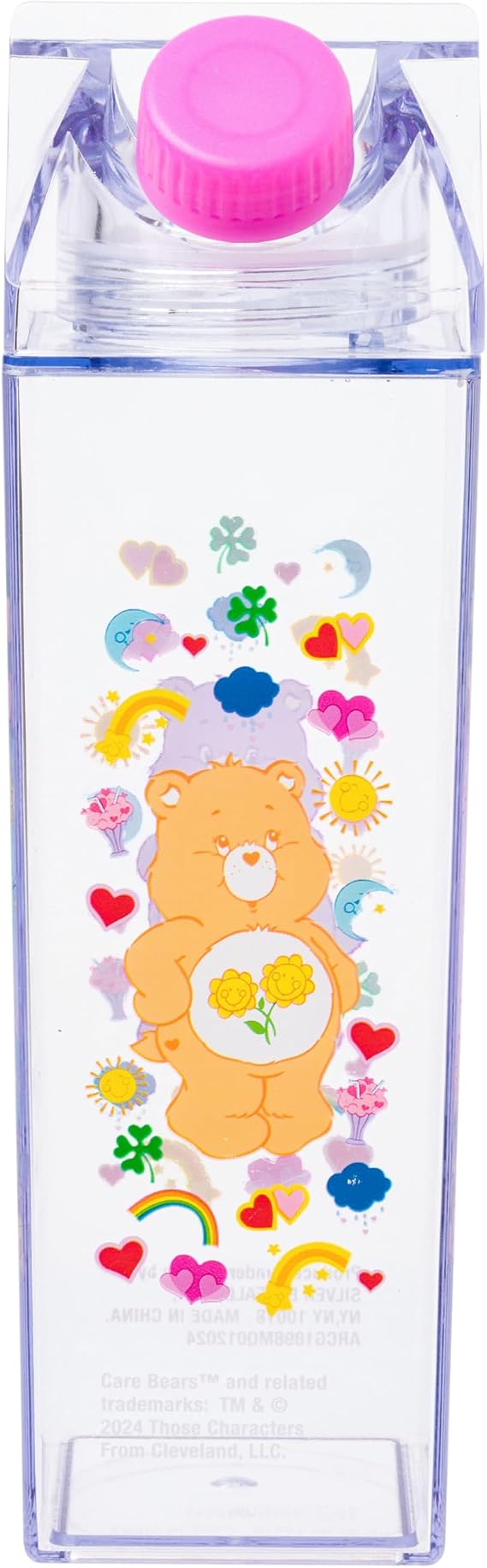 Silver Buffalo Care Bears Cheer, Milk Carton Bottle, 16.2oz