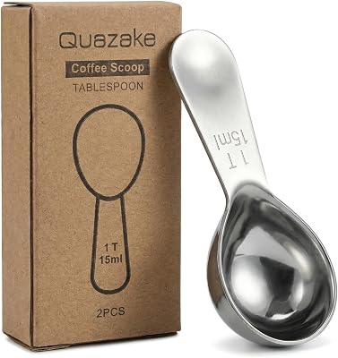 Coffee Scoop 1 Tablespoon Scoop Measuring Spoon for Ground Coffee 2 Pieces,Stainless Steel Small 1 Tbsp Coffee Spoons Measure Protein Powder Suger Bean,Short Handle Fits into Canisters.1TBSP15ML2