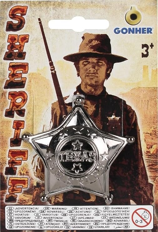 Gonher Gonher15/0 Plastic Sheriff Star Badge, Silver