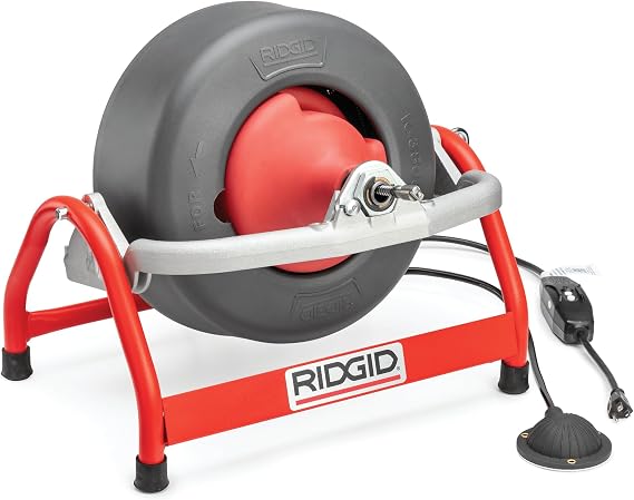 RIDGID 53107 K-3800 Drum Machine for 3/4" to 4 Drain Lines, 1/10 HP Universal Motor, 240 RPM, Includes Gloves, Cables Sold Separately