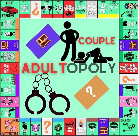 Adultopoly Board Game, Adultopoly Couple Adult Opoly Board Game, Adultopoly Couple Board Game for Adults, Couple Adult Board Game for Date Night, Couples Games for Adults (1 Set)