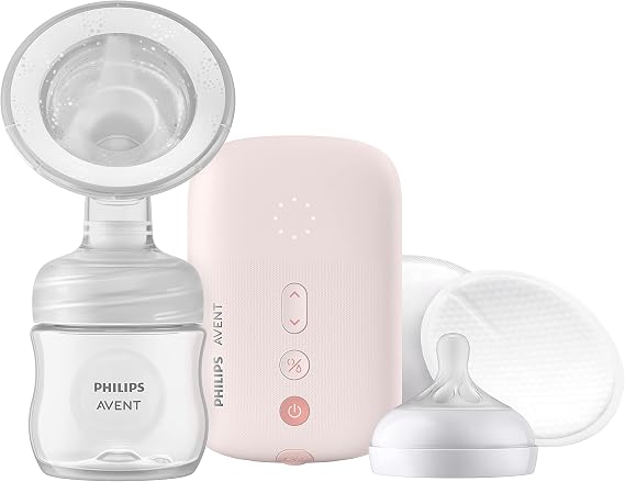 Philips AVENT Single Electric Breast Pump with Natural Motion Technology SCF391/62 Pump Light Pink Bottle Clear