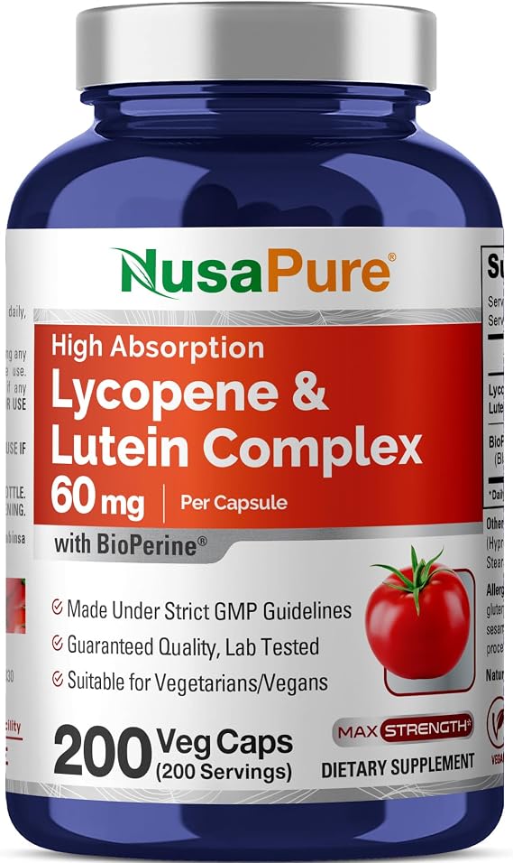 Lycopene & Lutein Complex, Non-GMO, 60mg, 200 Veg Capsules - 200 Servings