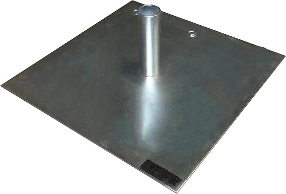 Base Plate, Zinc Coated Steel, for use with Pipe and Drape System, 18"x18"3/16", 17lb