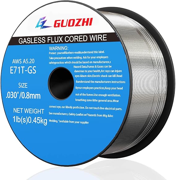 GZ GUOZHI Flux Core Welding Wire,E71T-GS .030" 1-Pound Spool Gasless Mild Carbon Steel Mig Welding Wire