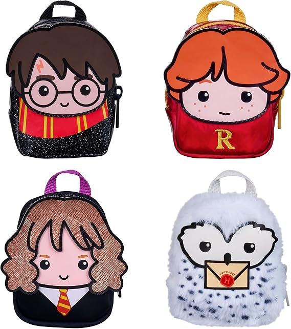 REAL LITTLES Harry Potter World of Wizard Backpack with 6 Micro Stationary Surprises! Collect 4 - Harry Potter, Hermione Granger, Longweesley, Hedwig - Styles May Vary