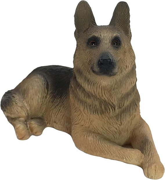 Sandicast Small Size German Shepherd Sculpture, Lying